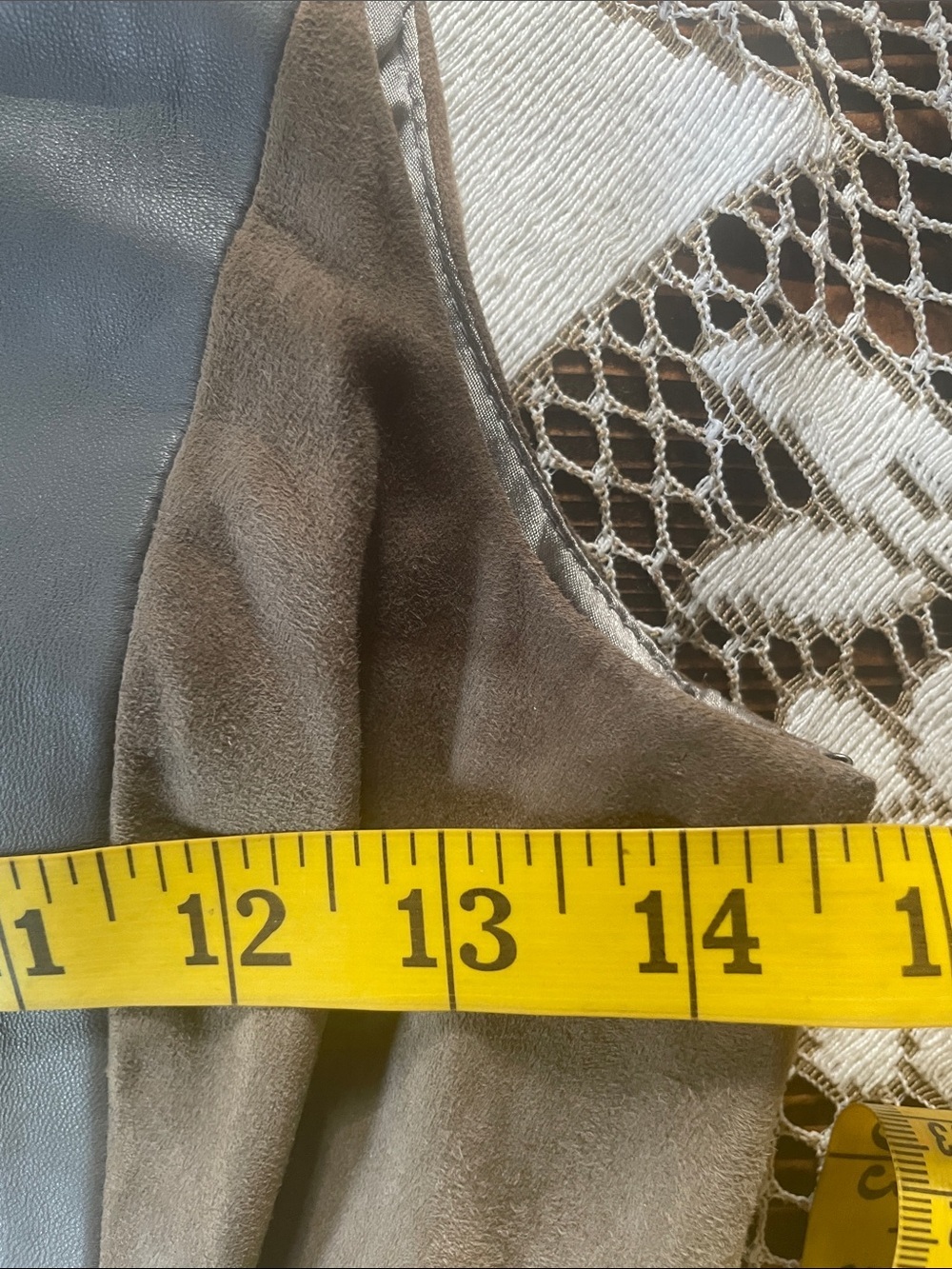 Armani Exchange Two-Tone Taupe a
Gray Goat & Lamb Leather Skater Lined Midi Dres - Picture 14 of 16